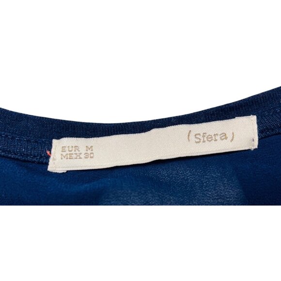 Sfera women’s Sleeveless Layered V-Neck Top M Blue - Picture 3 of 9